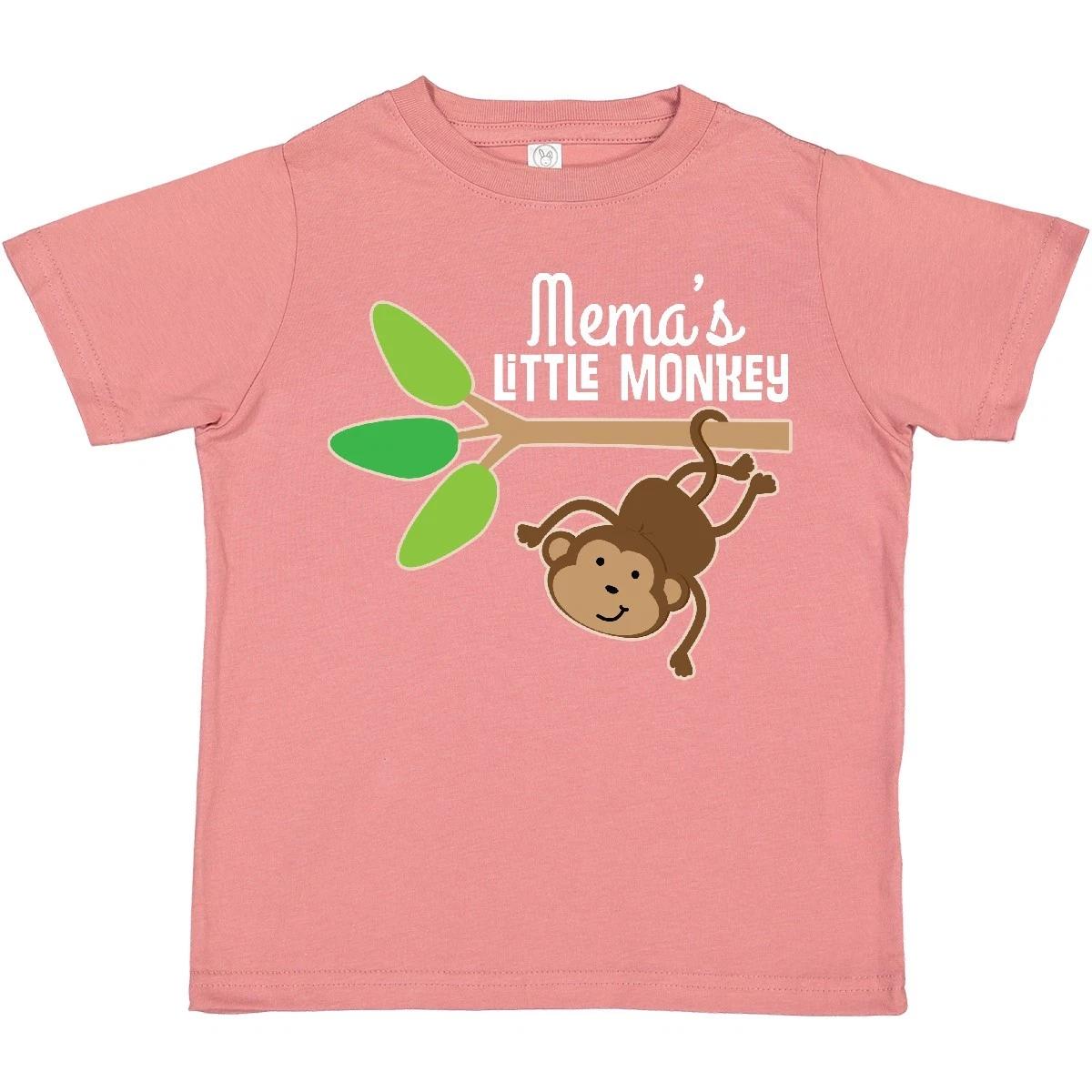 Inktastic Mema Little Monkey Grandchild Toddler T-Shirt Memas From Grandson Kids 100