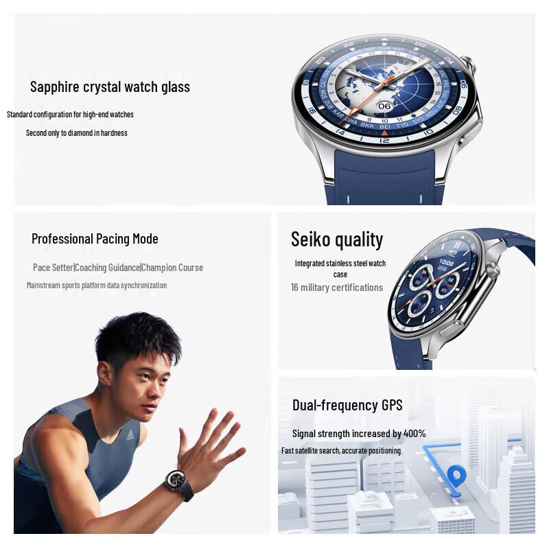 OPPO Watch X Smartwatch (Starlight Black with 3 Straps) (CN version)