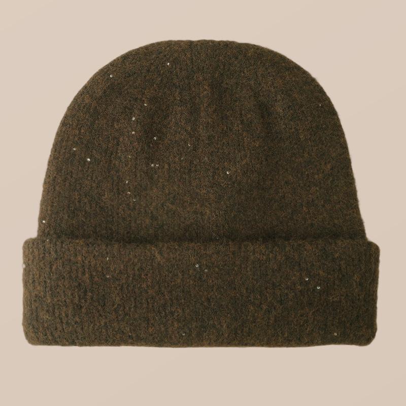 

Шапка «Звездное небо» Женская Двухслойная Утолщенная Мягкая Удобная Вязаная Шапка Женская Большого Окружности Головы Теплая Защита Ушей Шерстяная Шапка