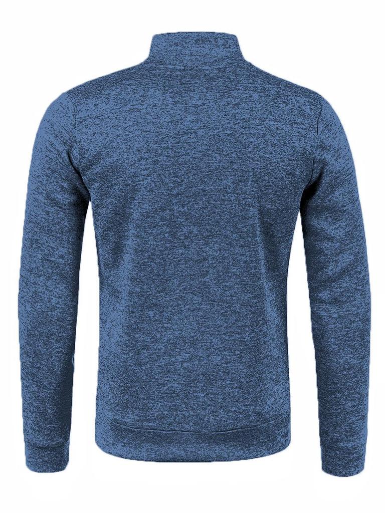 Men's Long Zipper Knitted Sweater Coat – Autumn & Winter Fleece, Trendy, Plus Size.