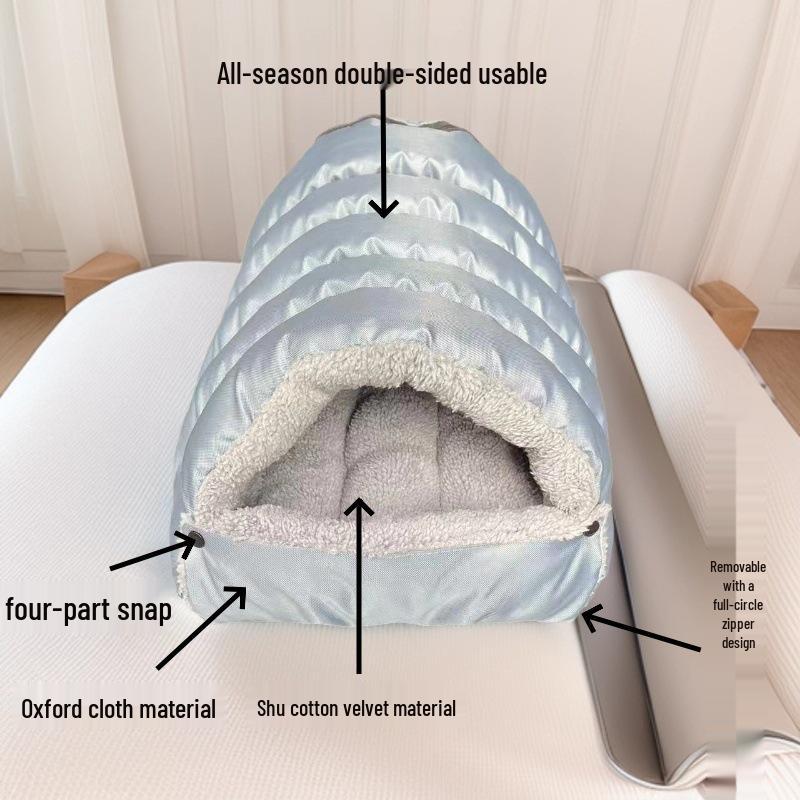 Cat & Small Dog Winter Warm Semi-Closed Nest - Spacious All-Season Sleeping Bag