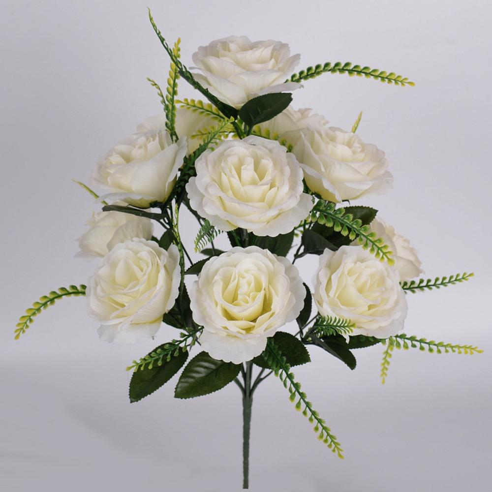 12 Heads Valentine's Day Flowers Mini Crystal Grass Bouquet Real Happy Silk Flower  Home Decorative