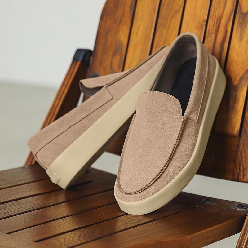 Fashion Suede Leather Mens Loafers Slip on Men Casual Shoes Comfy Moccasins Breathable Male Driving Shoes Leisure Walk Men Walking Flats