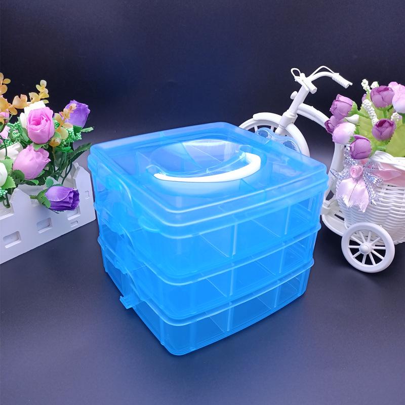Compact Three-Layer Transparent Storage Box for Tools, Jewelry, and More