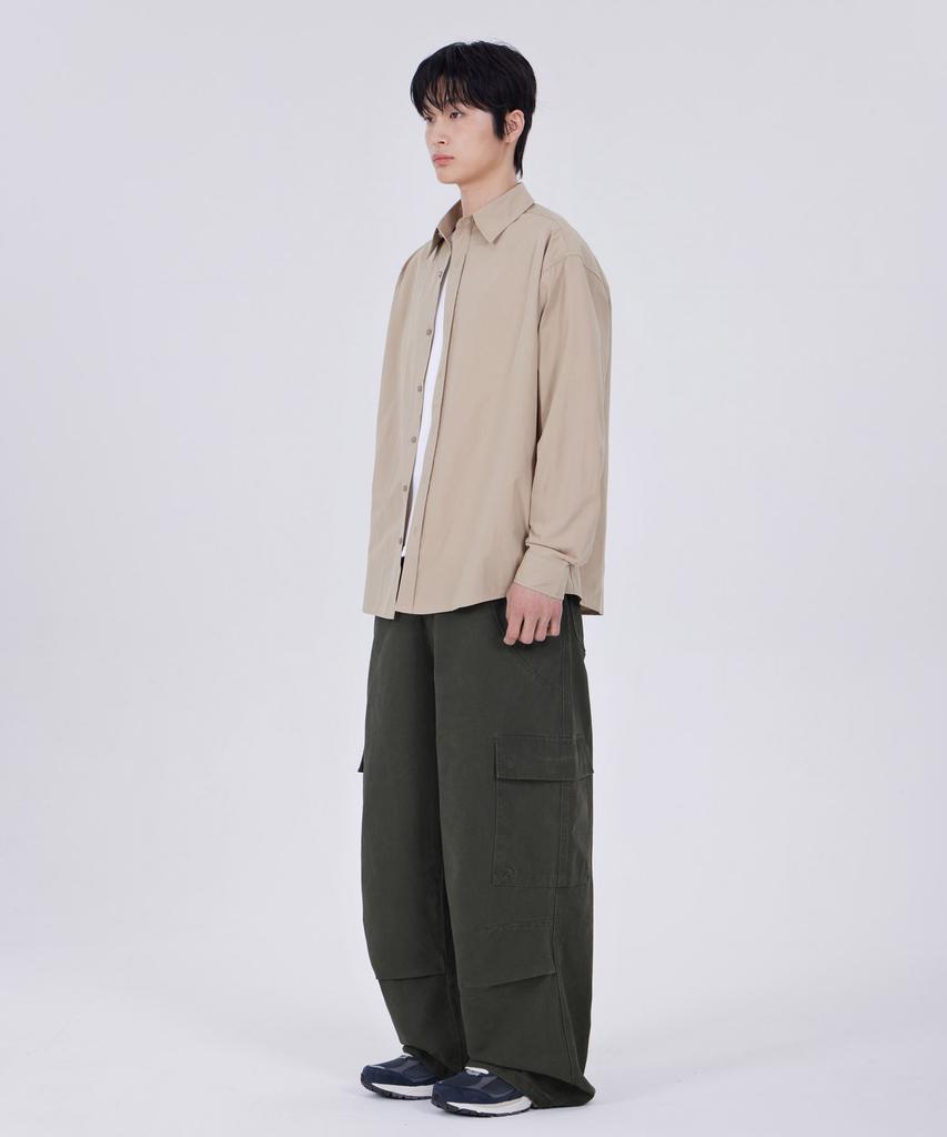 GLW Washed Pocket Parachute Cargo Pants Khaki