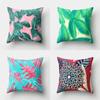 45x45cm Grüne Blätter Pflanze Kissenbezug Benutzerdefinierte Blume Quadrat Polyester Kissenbezug Schlafzimmer Taille Wurf Home Dekoration