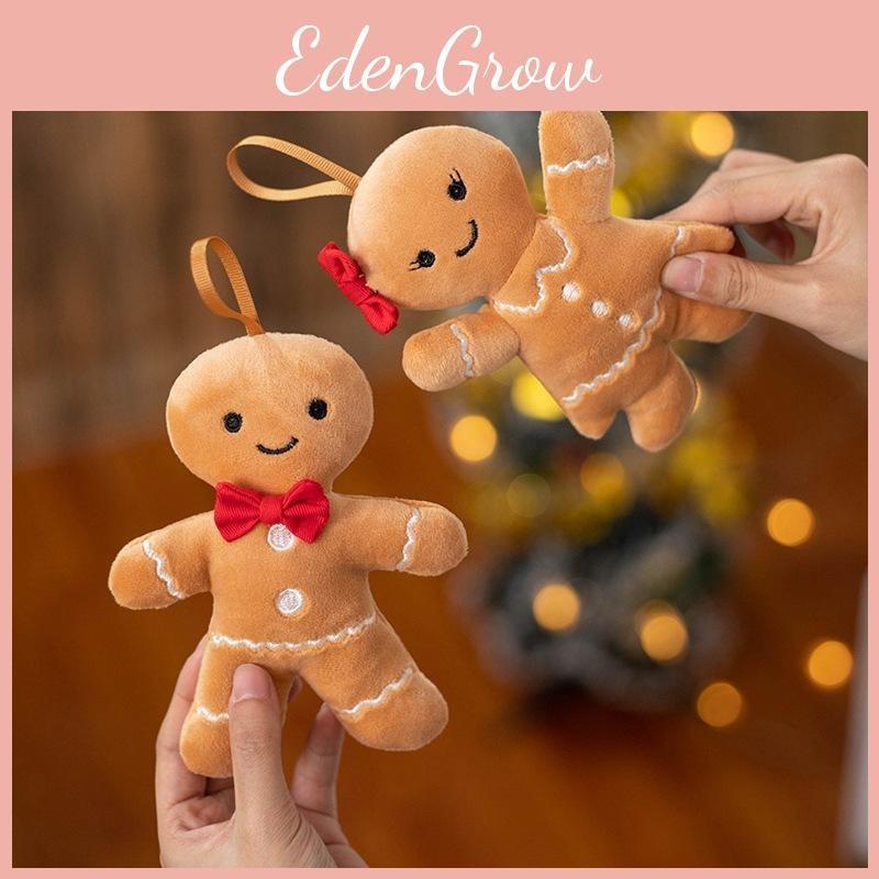 Christmas Man Gingerbread Pendant Plush Toy Doll Holiday Decor Keychain Couple