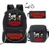 3 Piece School Backpack Set for Students Large Capacity Oxford Cloth Schoolbag with Shoulder Strap and Pencil Case