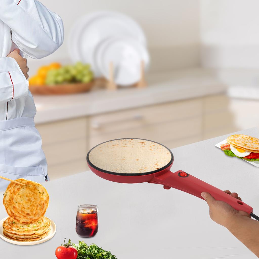 Electric Crepe Maker - Portable, Nonstick, Automatic Temperature Control for Crepes, Pancakes, Tortillas