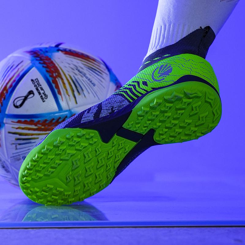 Men's High-top Sock Mouth Football Shoes Youth Sports Shoes Football Training Shoes Art Makeup Lawn Children Football Boots