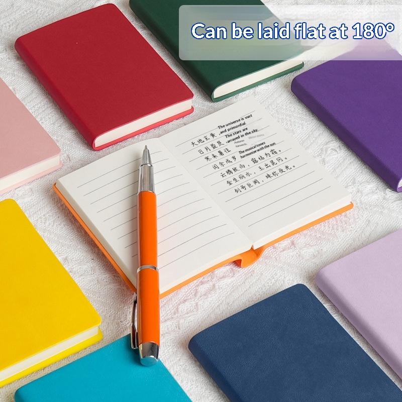 Pocket Journal Mini PU Leather Notebook 100 Sheets with Elastic Band for Teenager Diary Recording