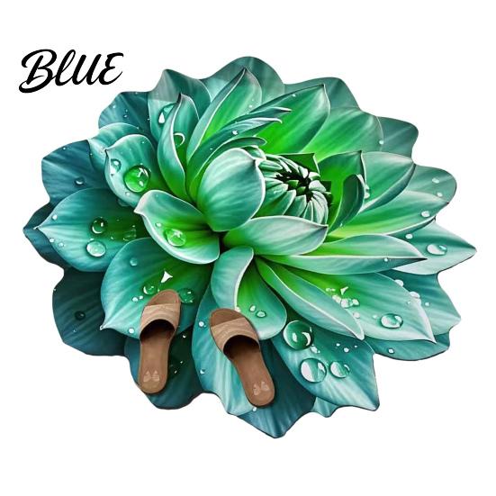 Wood Flooring Rug Contemporary Area Bathroom Mat Non-Slip Absorbent Flower Floor Decorative 3D Realistic Pattern