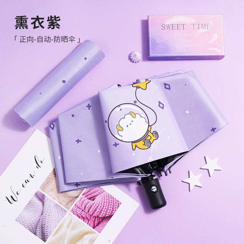 Umbrella Cartoon Sunshine and Sunshade Dual-purpose Vinyl Sunscreen and UV Protection Second Batch Automatic Tri-fold Umbrella Manufacturer