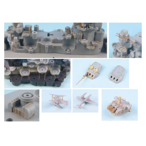 Pit Road 1/700 Scale Upgrade Parts for Ship Models - Japanese Navy Battleship Yamato Final Edition, Genuine Upgrade Parts Set, Plastic Model Parts GB7