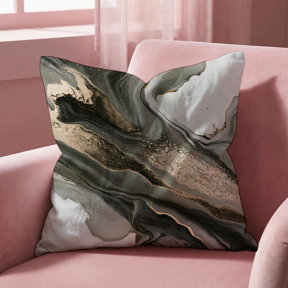 Minimalist Marble Patterned Cushion Cover Multi-Scene Pillow Cover for Home & Car - Reversible, Soft & Durable for Daily Use
