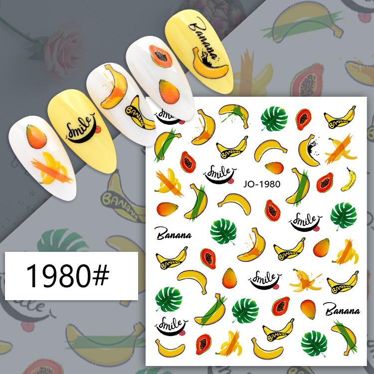 Fruit Series Nail Art Stickers: Lemon, Pineapple, Watermelon, Banana, Strawberry лимон