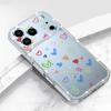 Pink Hearts Eye Pattern Diamond Case For iPhone 17 Pro Max Funda iPhone 16 Pro Max 15 14 13 11 Clear TPU Silicone Soft Cover