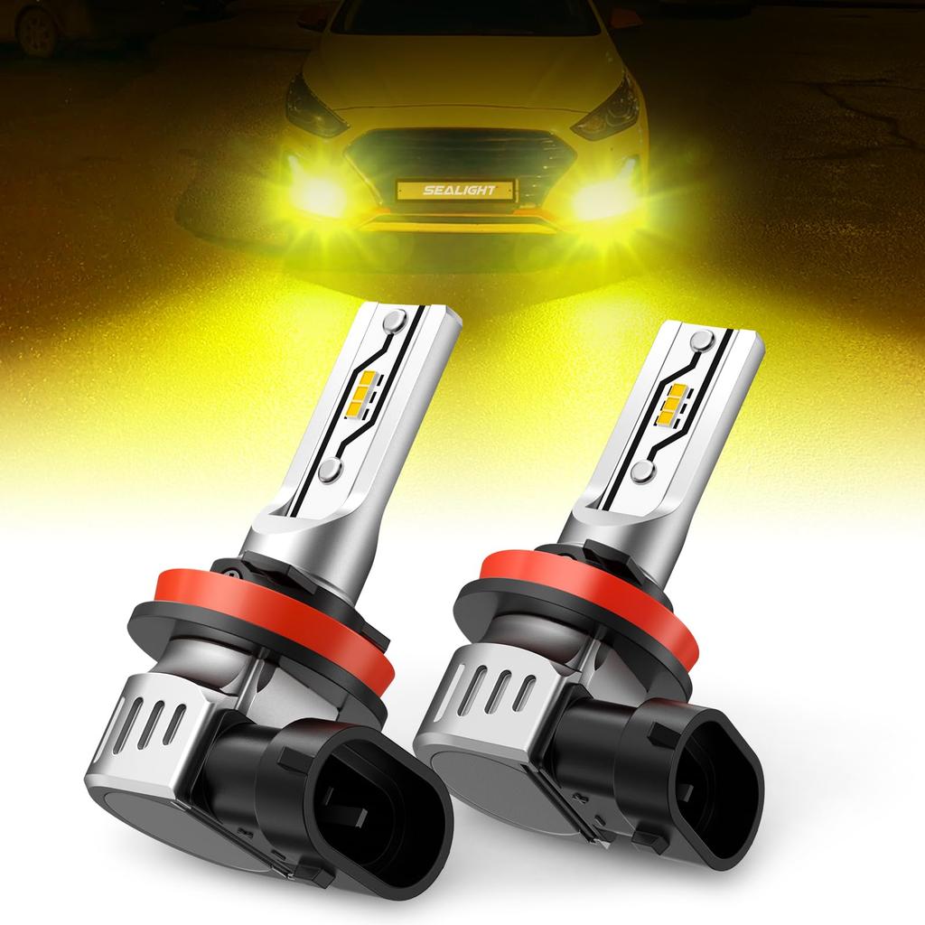 (2025 New Series) SEALIGHT F5-H11 H8 LED Fog Light, Bulb, 3,000 K, IP68 Waterproof,