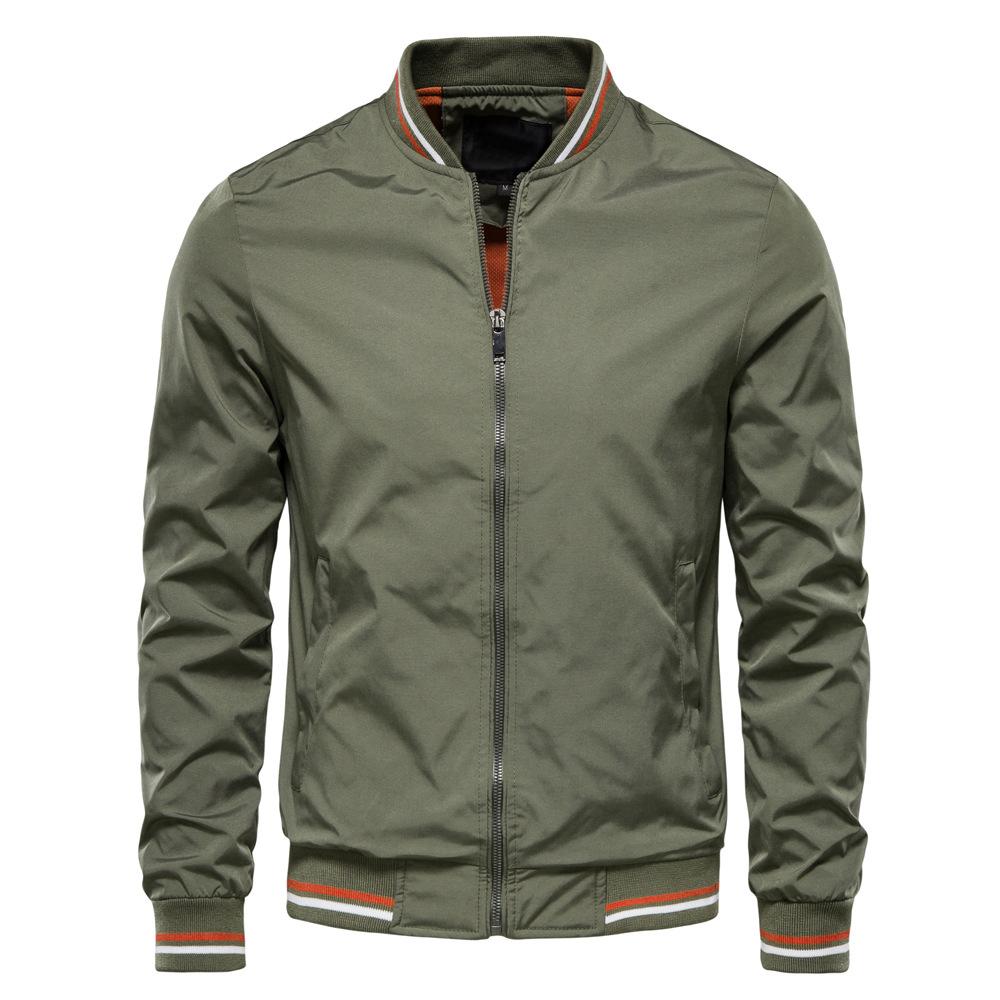 Fashion Autumn Jackets for Men Solid Color Casual Baseball Mens Jacket Clothing In Outerwears Bomber Jackets Men