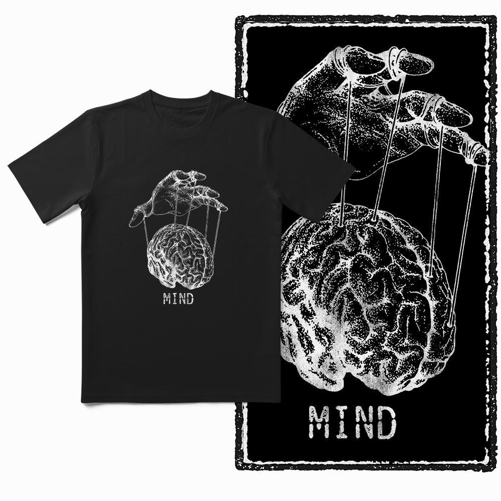 Coolmind ZG021 100% cotton big size cool mind control print men T shirt cotton exclsuve graphic men tee shirts tops tee shirts