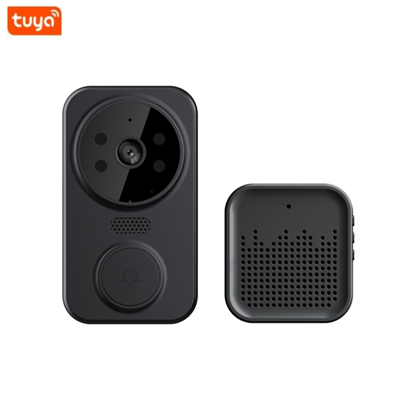 

tuya Smart Video Doorbell Wireless HD Camera PIR Motion Detection IR Alarm Security Door Bell Wi-Fi Intercom for Home Apartment чорний