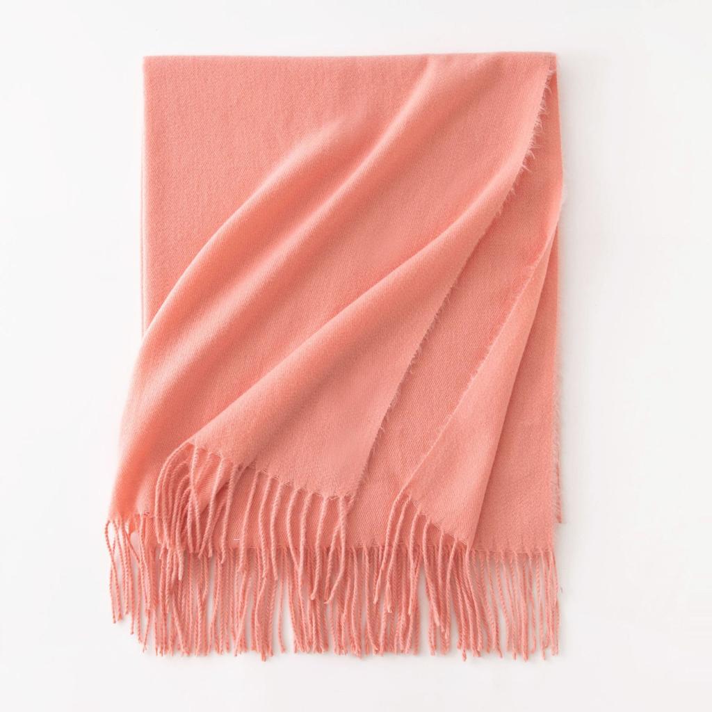 Cashmere Feel Solid Color Women's Imitation Cashmere Scarf Spring Atmosphere Korean Style Versatile Mid Length Shawl Scarf