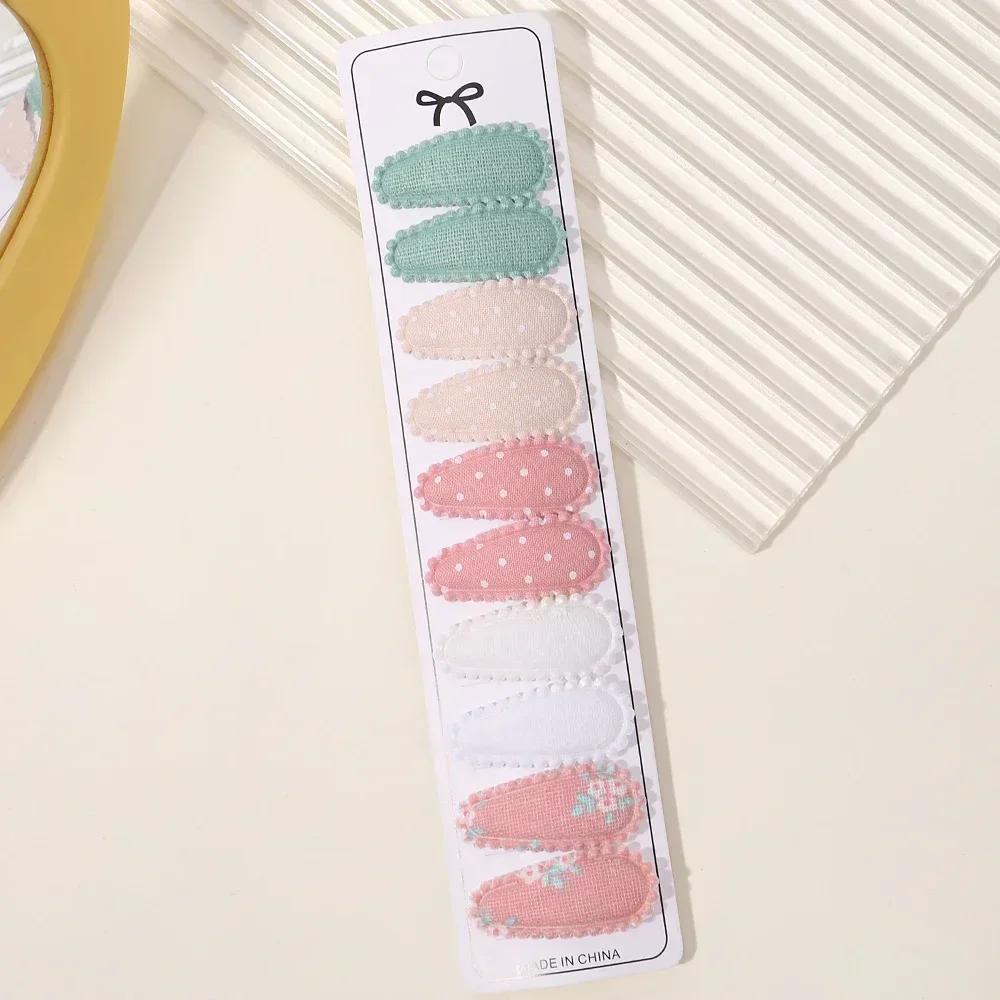 10/20Pcs Cotton Print Hair Clip Hairpin for Girl Fabric Plaid Mini BB Hairgripes Headwear Baby Hair Accessories New Year Gift