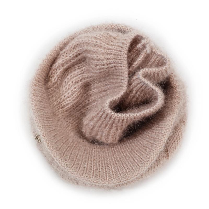 Autumn Winter Women's Hat Thick Wool Hat with Duck Tongue Middle-Aged and Elderly Knitted Hat Mother Hat Pullover Hat