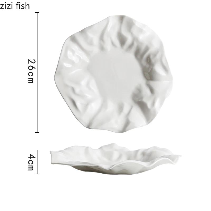 Creative Ceramic Dinner Dish Steak Plate Home Furnishing Irregular Shaped Tableware Pasta Plate Hotel Restaurant Dessert Dishes