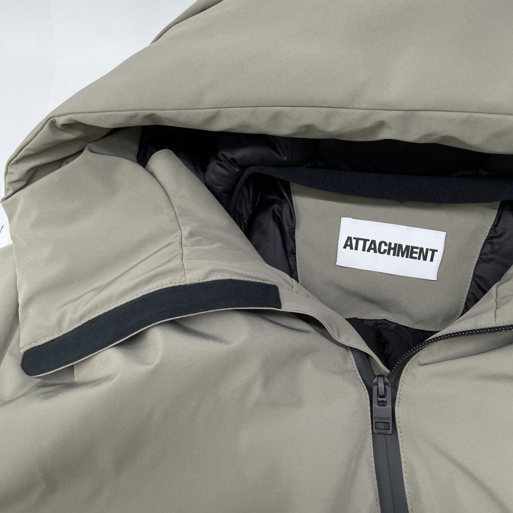 ATTACHMENT 22WAW Gray 3-Layer Light Taffeta Hooded Down Coat coat 4 grayUsed