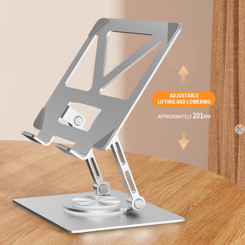360° Rotating Tablet Steel Stand Desktop Heightening Folding Painting Suitable for Notebook Tablet Learning Machine Stand