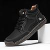Large Size 48 Men's Shoes Fashion Handmade Leather Casual Shoes Classic Lace-up Men's Ankle Boots High Top Sneakers Botas Hombre