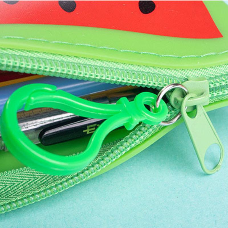 1 Pieces Cute Cartoon Kawaii Vegetables Portable Silicon Pen Pencil Bag Pocket School Stationary