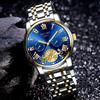 Orologio da Uomo Tourbillon alla Moda Orologio al Quarzo Moda Business Sport Orologio da Uomo Orologio in Acciaio Inossidabile Orologio da Uomo con Cinturino in Acciaio