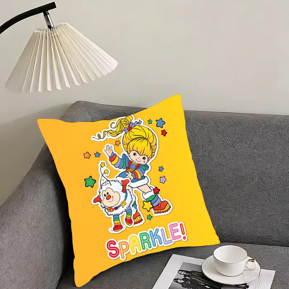 RRainbows Cute BriteE Cartoon Cushion Cover Pillowcase Ultra Soft Skin Friendly Fabric Cloud Like Comfort Concealed Zipper