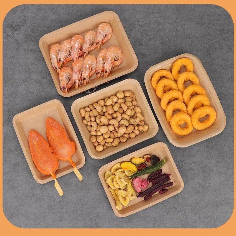 Abdo Disposable Square Kraft Paper Food Trays