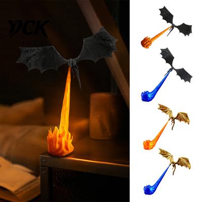 Shelf Edge Decoration Dragon Bookshelf Nook Light, 3D Printed Fire-Breathing Fantasy Flying Dragon, Accent Lamp Library Room Decor with LED