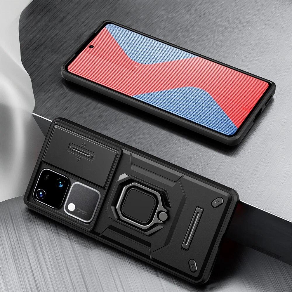 

Протиударний чохол KEYSION для VIVO V30 Pro 5G V30 5G Захисне кільце для об’єктива камери. Підставка. Чохол для телефона для VIVO V30, V30 Pro 5G. for VIVO V30 5G чорний