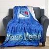 Name Custom New York Rangers Logo Print Flannel Blanket High Quality Warm Comfortable Cover for All Seasons Perfect for Gifts Home Decor