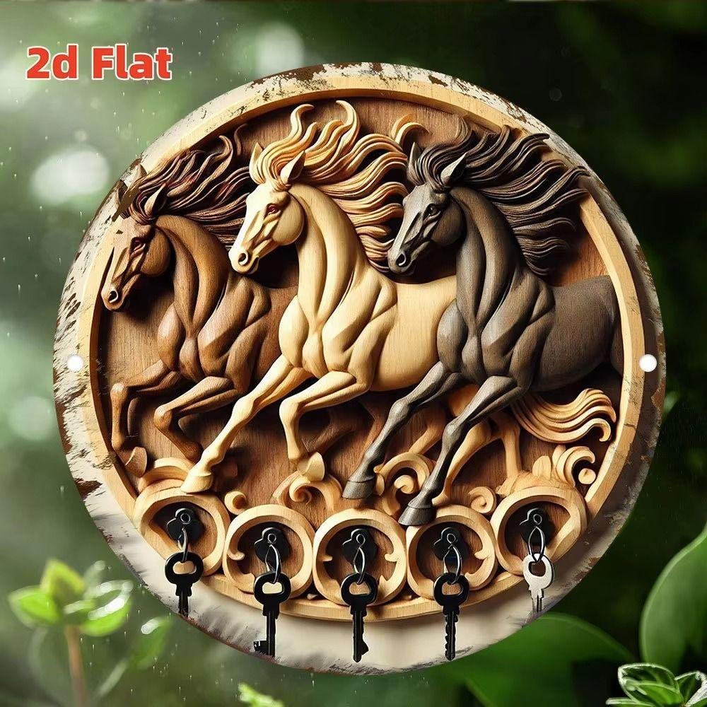 Tin Art Painting Metal Wall Decor 20x20cm Handmade Craft Home Decorative Plate