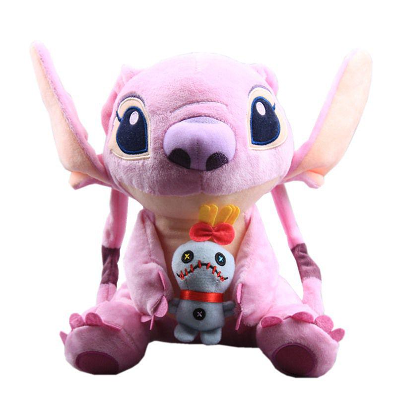 Adorável Boneco de Pelúcia Novo Lilo Stitch Namorada Com Scrum 25cm Brinquedo Macio Recheado