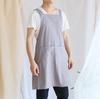 Grembiule Giapponese Minimalista Fatto a Mano in Cotone e Lino da Uomo con Bordi Dritti, Senza Lacci, Vintage, per la Casa