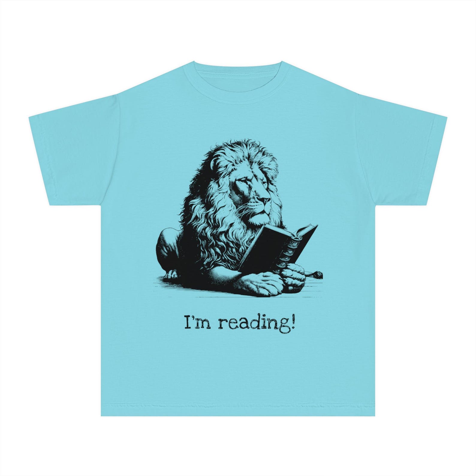 Reading Lion Youth Tee: Book Lover Kids T-Shirt S