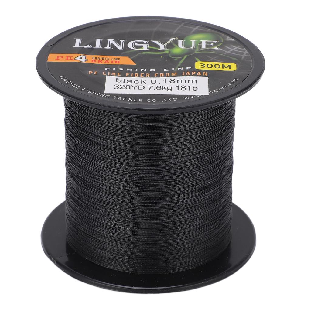 Filo da Pesca Intrecciato 328 Iarde 4 Fili Linea PE Resistente all'Abrasione Filo da Pesca Intrecciato Nero 1.2