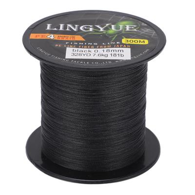Filo da Pesca Intrecciato 328 Iarde 4 Fili Linea PE Resistente all'Abrasione Filo da Pesca Intrecciato Nero 1.2