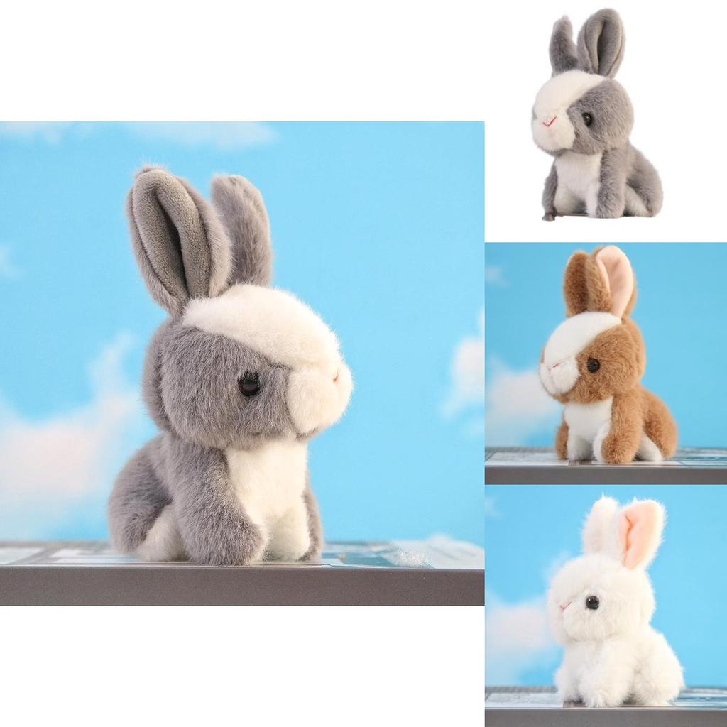 Niedlicher Plüsch-Hasen-Schlüsselanhänger-Anhänger Flauschige weiße Kaninchenpuppe Rucksackdekoration Geschenk für Mädchen