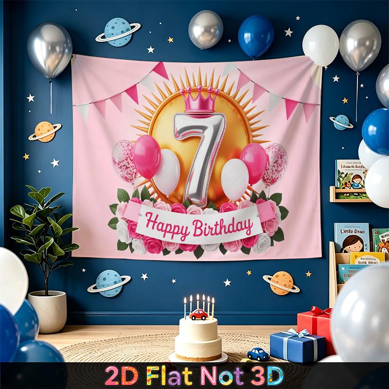 Party Backdrop Birthday Pink Photo Booth Background Front Door Decor