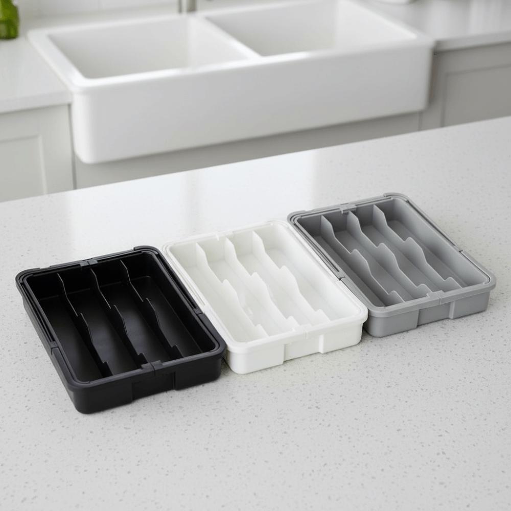 Adjustable Silverware Drawer Organizer Separated Cutlery Organizer Tableware Storage Box  Drawer