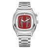 1pc Men's Quartz Watch, Dual Batteries, Cylindrical Movements, Electronic Screen, Water-resistant, Night-Light, Fashionable