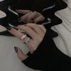 Simple Geometric Irregular Hollow Silver Color Rings for Women Exaggerated Vintage Personality Hip Hop Birthday Jewelry Gifts